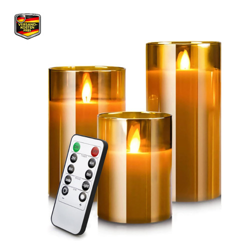 Flackernde led kerzen set - set, 3er