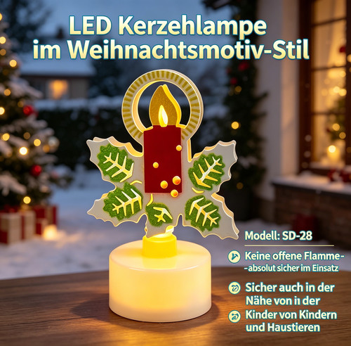 Flammlose weihnachts led kerze - flammlose,