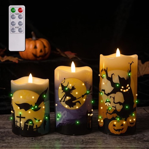 Halloween flammenlose kerzen - halloween,